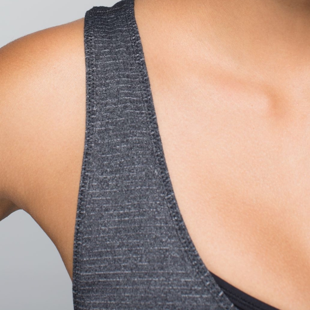 Lululemon Seek The Heat Tank Heathered Black / Black - Picture 4 of 11